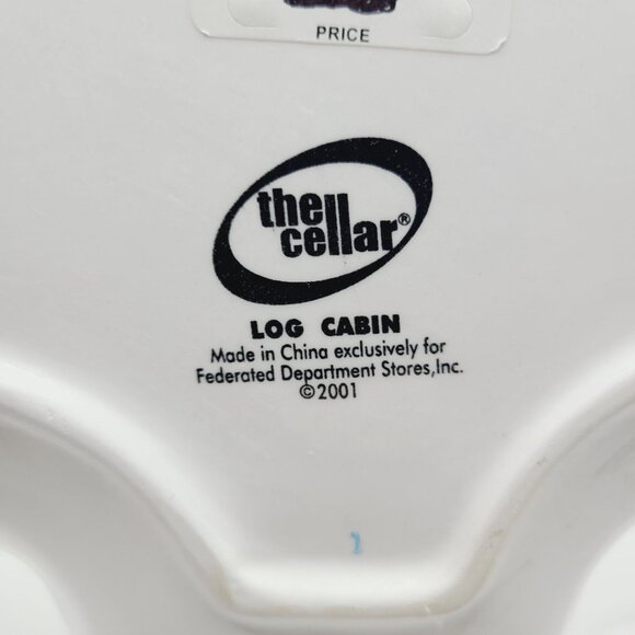 The Cellar Log Cabin Christmas 13" Tree Shaped Holiday Serving Dish 2001 Macys - Picture 10 of 10